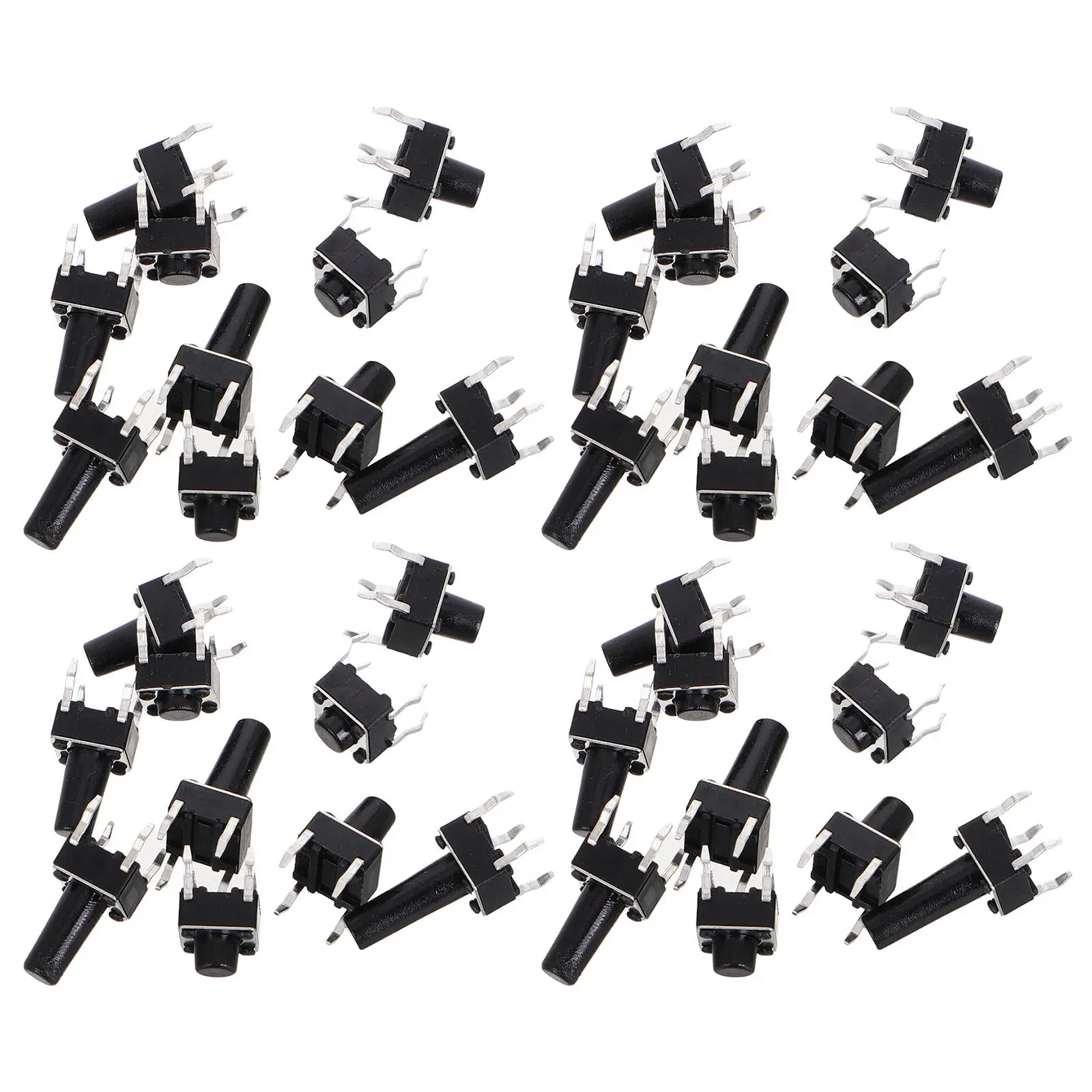 100Pcs Tact Switch Kit Micro Momentary Push Button Switch Normally Open Sensitive Touch Reliable Performance for Electronics