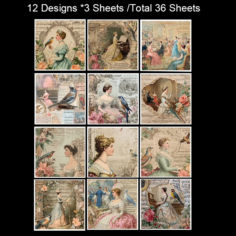 6"x6" scrapbookingpapier (36 vellen): aquarellandschapspatronen voor scrapbooking, origami en doe-het-zelf-kaarten maken.