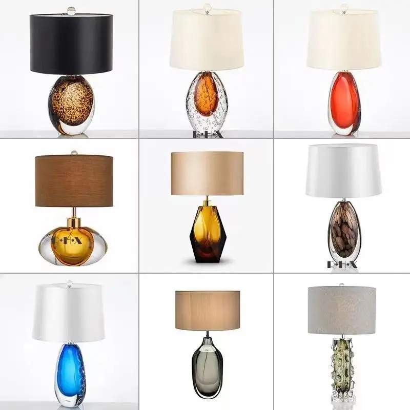 Imagem -02 - Simples e Criativo Abajur de Vidro Designer Postmodern e Luxury Lamp Bedroom Bedside Lamp Model Room Living Room And Hotel Art E27