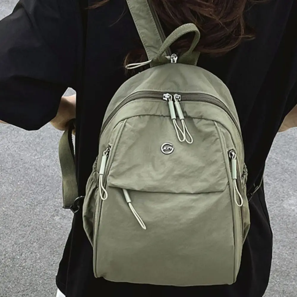 

Solid Color Oxford Fabric Backpack Light Weight Large Capacity Casual Crossbody Bag Adjustable Strap Casual