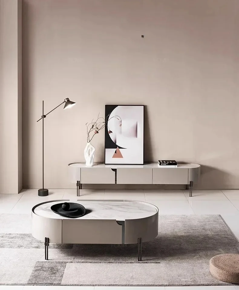 LJYFTavolino da caffé Itali minimalista con lastra di roccia per picolo appartamento، novo design creativo، Moderno،legg #4