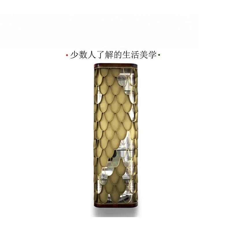 Stainless steel fish scale wall-mounted bathroom cabinet storage locker