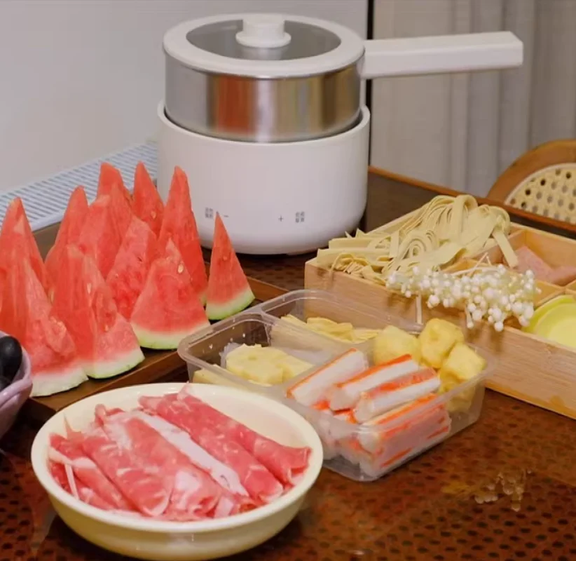 

220 В замечательная 2,5 л электрическая кастрюля из нержавеющей стали без покрытия съемный вок DA