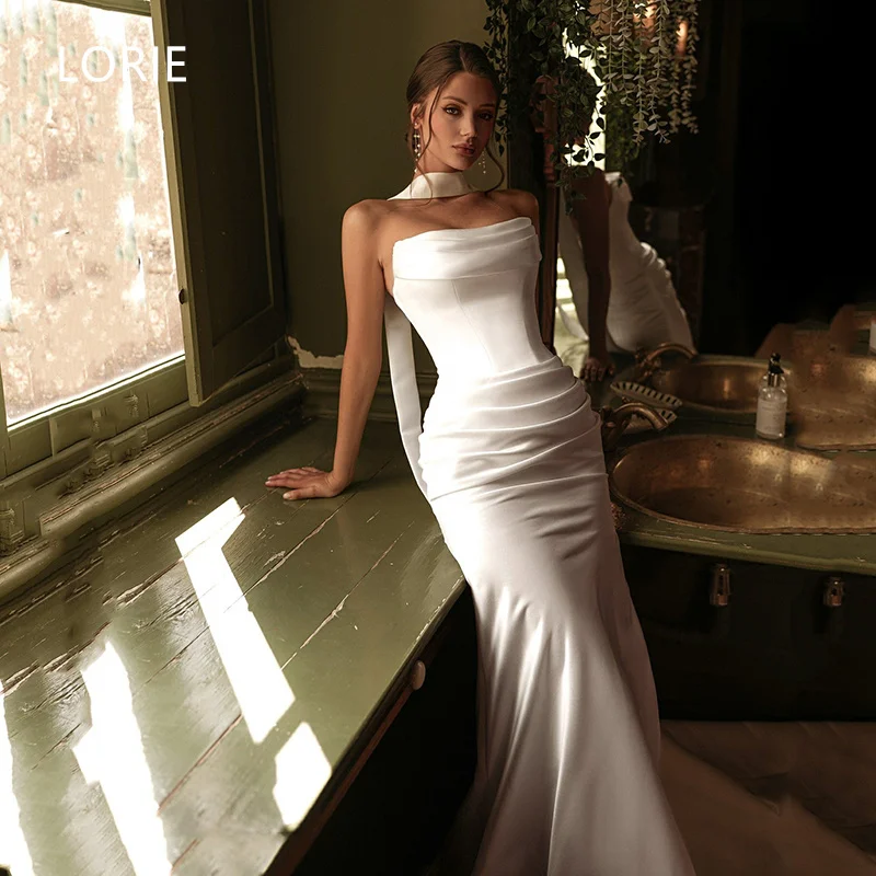 LORIE Sweetheart Mermaid Sexy Wedding Dress Sleeveless Princess  Bridal Gowns Backless Wedding Gown Customized 2025