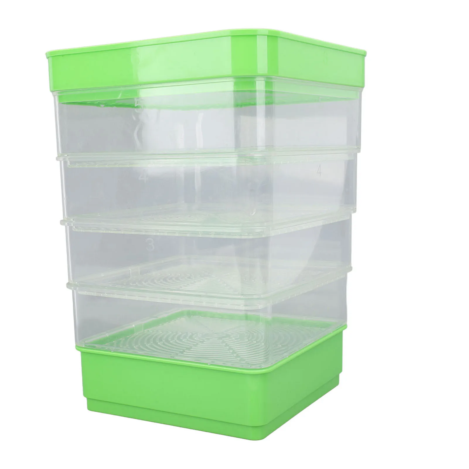 Mini plantenbakken, lange levensduur, ruimtebesparend, 4-laags, stapelbaar, multifunctioneel, plastic, set voor het kweken van teentjes.