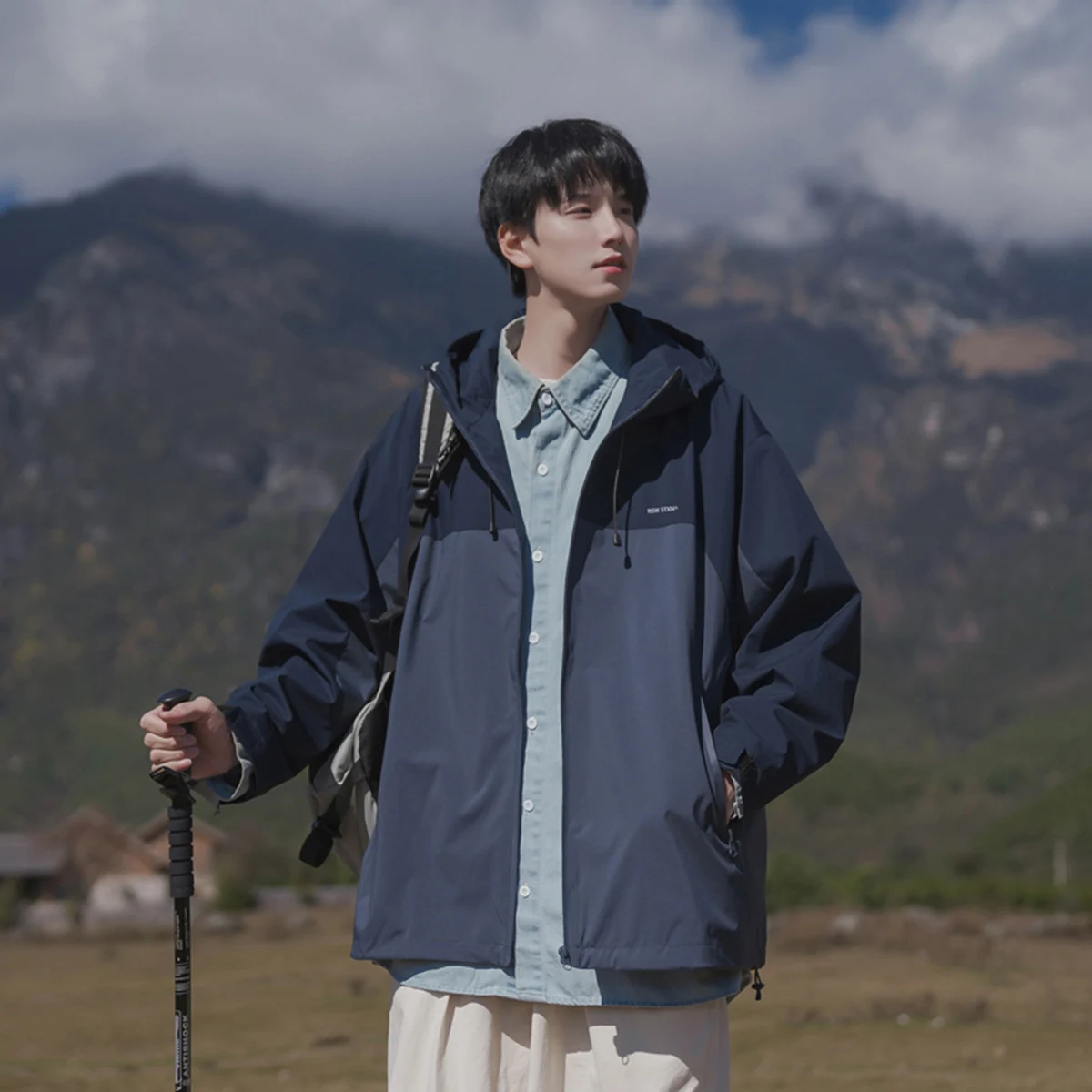 

Мужская демисезонная ветровка для активного отдыха, ветрозащитная, с цветным дизайном, для пар, рабочая одежда, приталенный крой