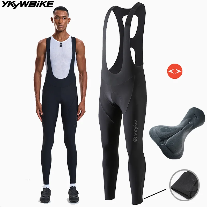 

YKYWBIKE Men Spring Cycling b Tight Italy Interface Padding 7 Hours Riding Road Bike Bibs Pants Seamless Bicycle Long Bib Spring