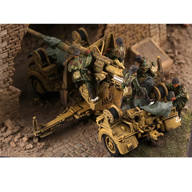 1:72 Scale Model 5 Pcs 88 German Operate Artillery Soldiers Resin Action Figure Toys Dolls Scene Accessory Display Collection