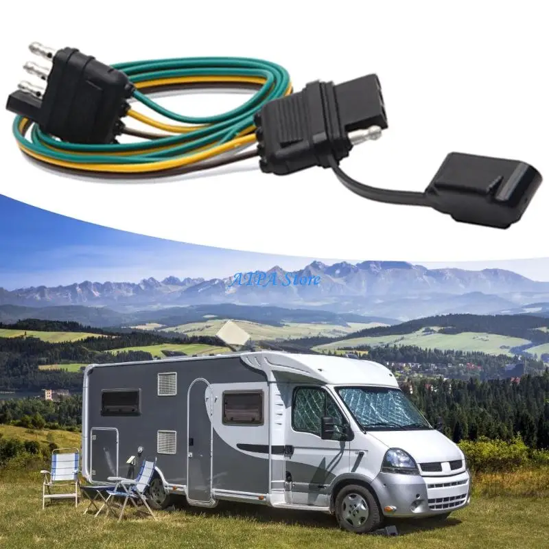 

U13C Strong 4 Poles Trailer Extension Cable Weatherproof Design Tool Assembly Universal 4 Pin Electrical Connector