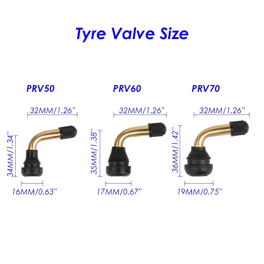 10 Pieces PVR50 PVRr60 PVR70 Motorcycle Electric Vehicle Vacuum Tire Nozzle Tubeless Tire Rim Motorbike Valve Stem Accessories