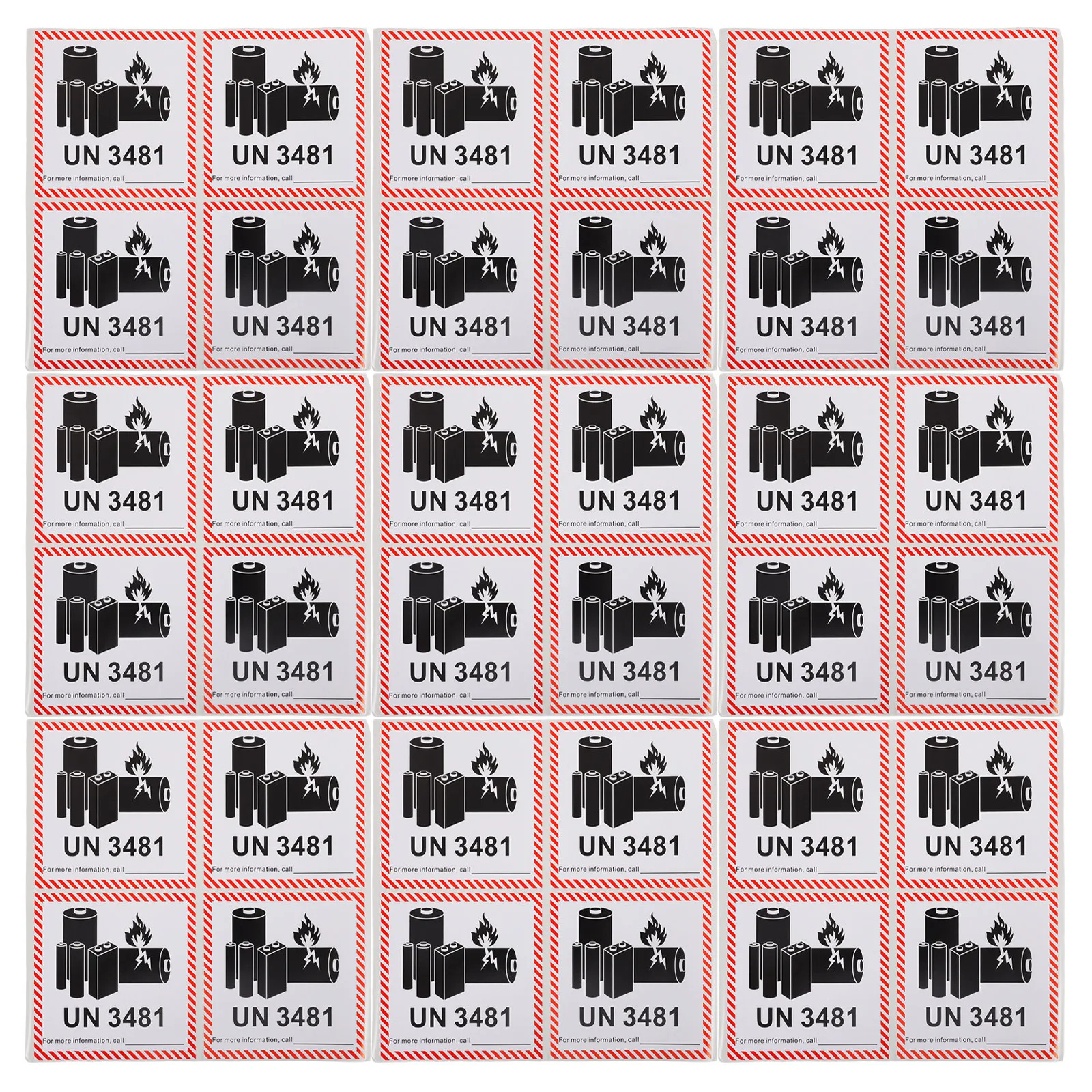 

100Pcs Label Stickers Waterproof Fire Safety Warning Labels for Shipping Transport Packaging Lithium Ion Battery