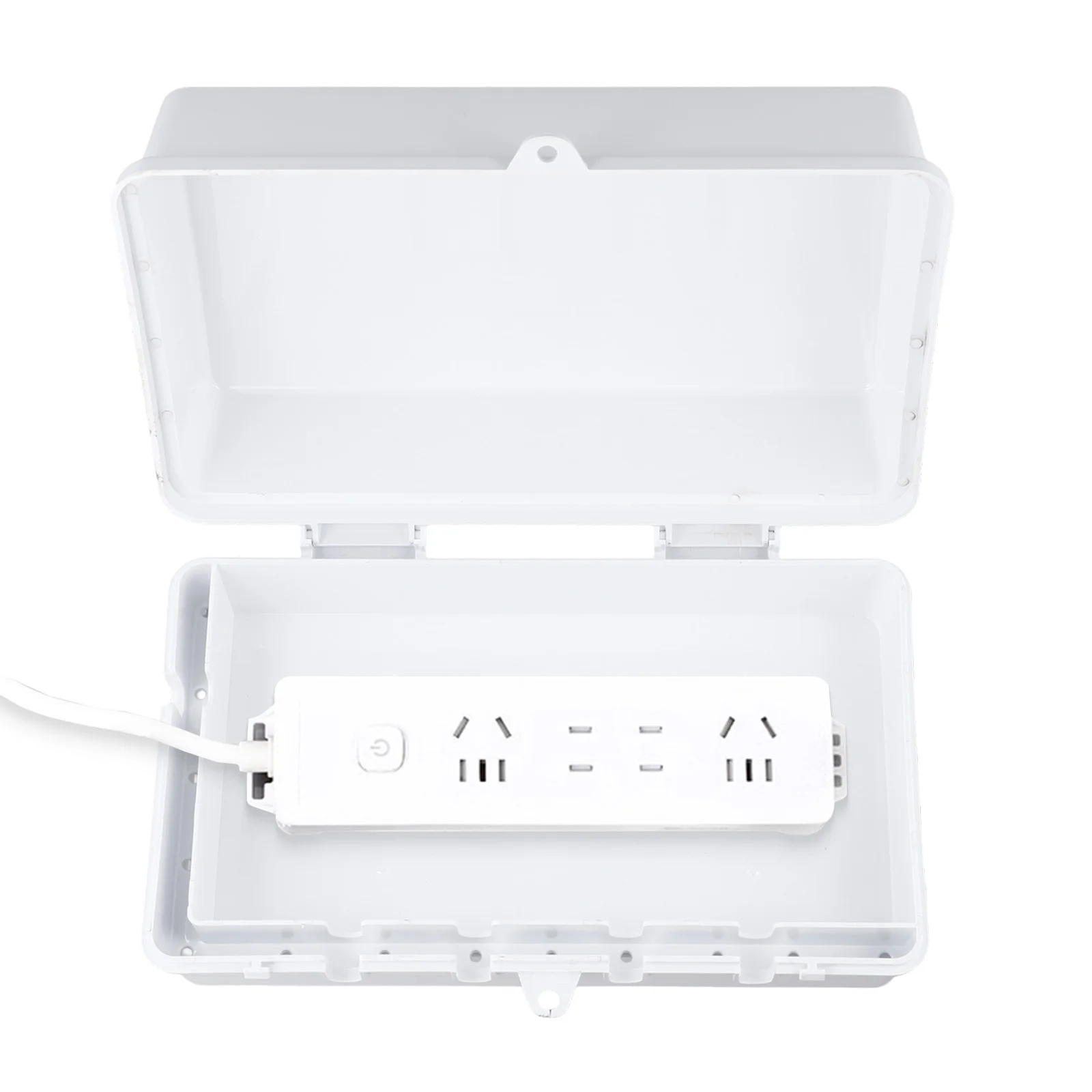 Color White Outdoor Socket Quick Water Drainage Safe For Electricity Use Large Space 6 Outlets Design High-quality Materials