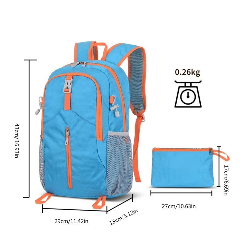 E74B Small Backpack Foldable Backpack School Backpack Hiking Backpack Travel Backpack Casual Daypacks for Outdoor Sports