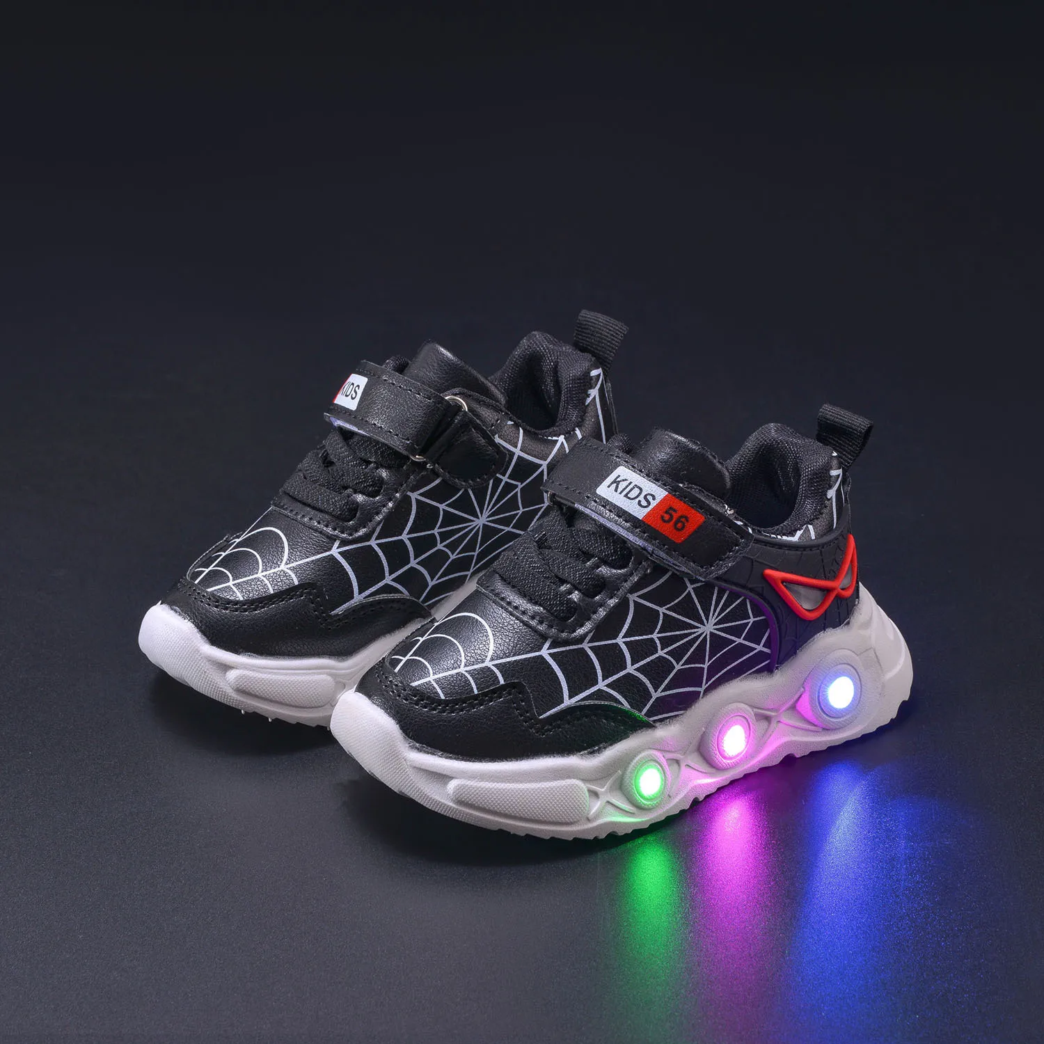 Outdoor Boys Sport Sneakers Kids LED Luminous Shoes Spring Autumn Children Mesh Sneaker Breathable Casual Lighted Non-slip Shoes