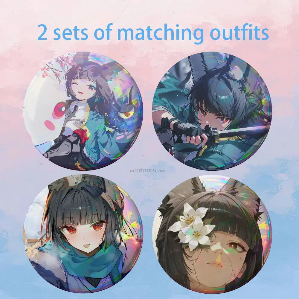 Z-ZZZ Miyabi Hoshimi Zenless Zone Zero HD Print Round Lapel Pins Pretty Derby 2 piece set Round Display Brooches Brooch Badges