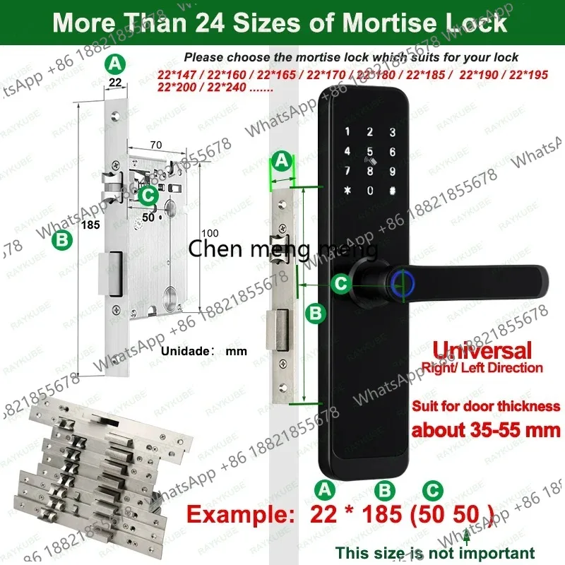 K8 Tuya Wifi Smart Door Lock Fingerprint Lock Digital Electric Lock With Longer Larger Handle Panels Doorbell APP Unlock