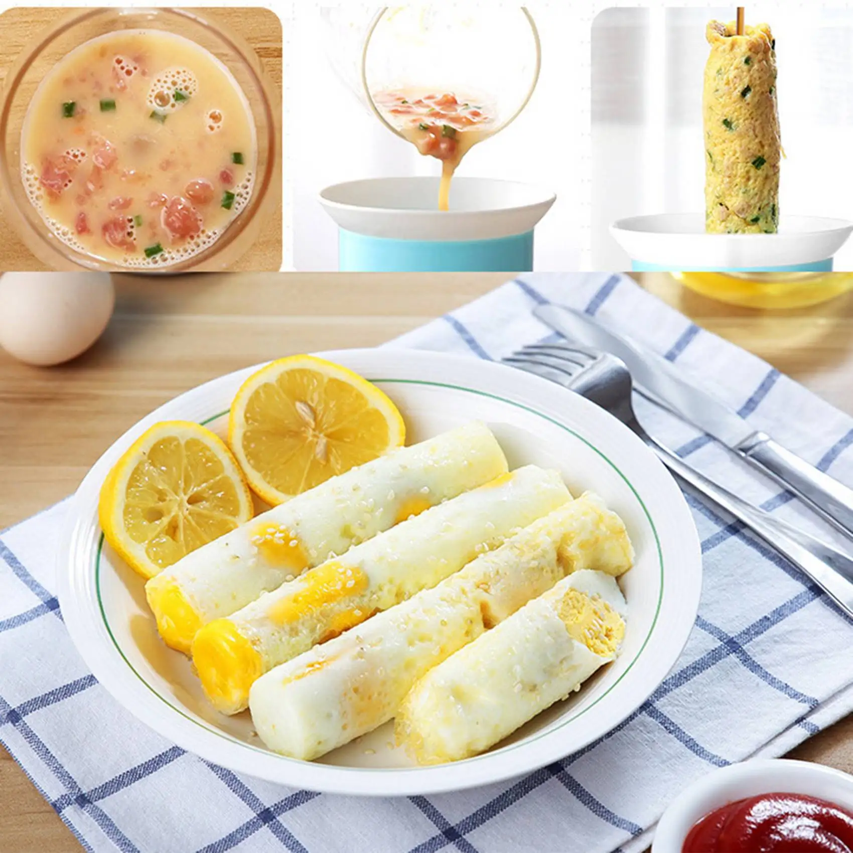 ABRG-Automatic Electric Egg Boiler Quick Heating Breakfast Egg Sausage Kettle For Egg Sandwich,Egg Roll With EU Plug