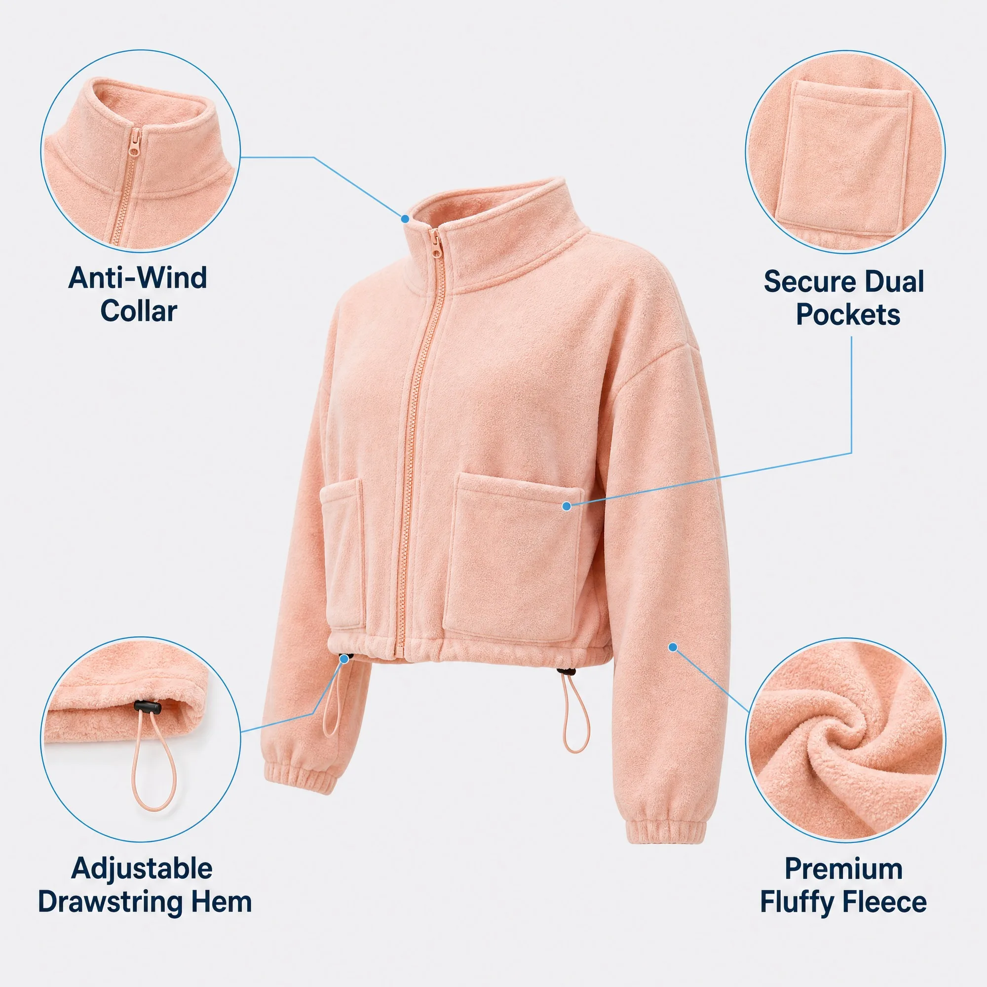 Ladies' Polar Fleece Yoga Jacket: Fluffy & Warm, Fade-Resistant, Antibacterial Active Coat for Fitness & Workouts