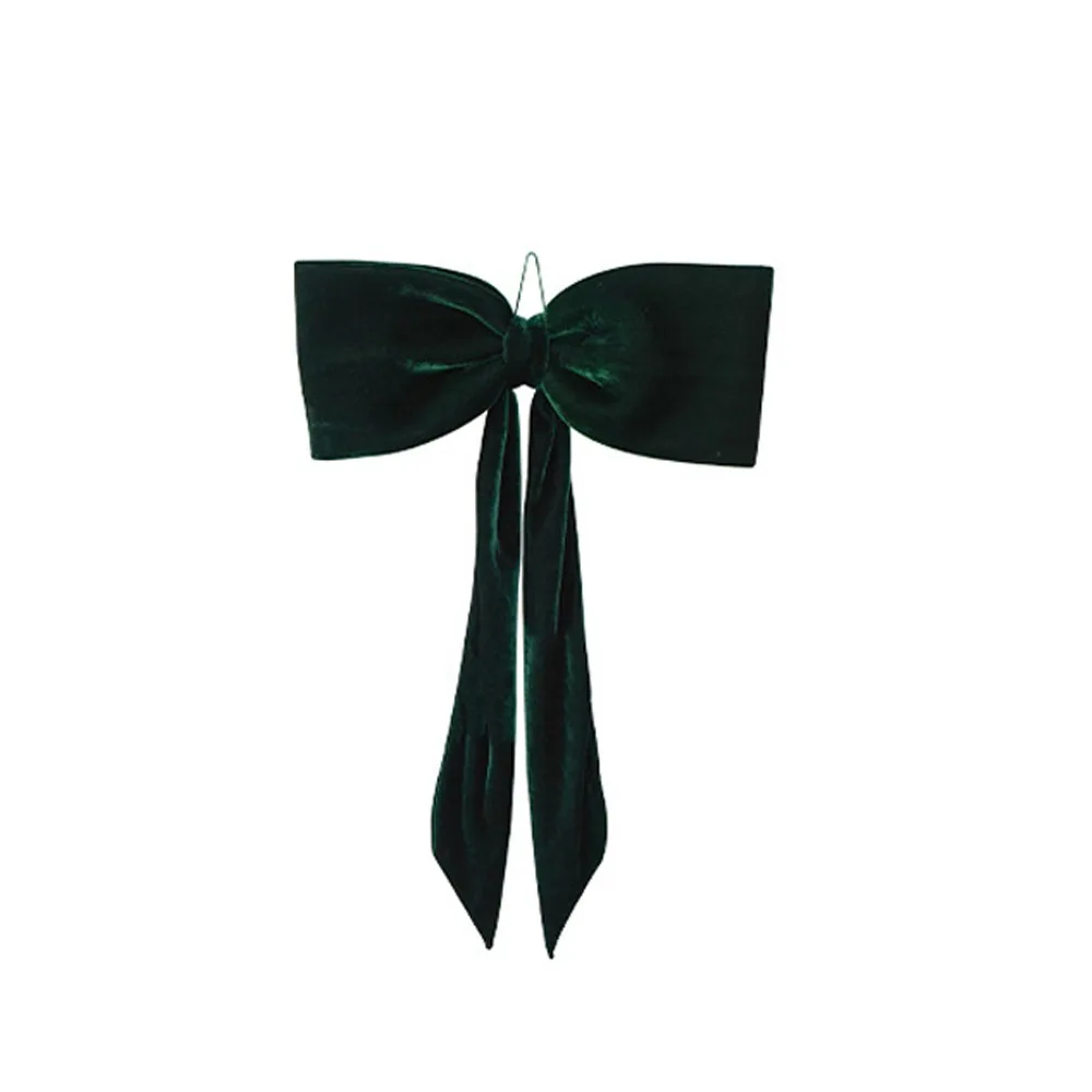 

Flocking Christmas Bow Decoration Soft Butterfly Large Bow Decor Red Green Giant Bow Hanging Bowknot Christmas Party