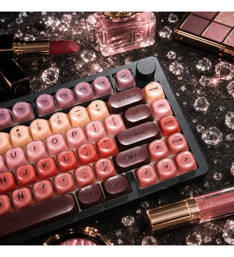Liquid foundation keycap matte surface HOA height ABS + PC lipstick 128 full set of suitable cross axis magnetic axis keyboard