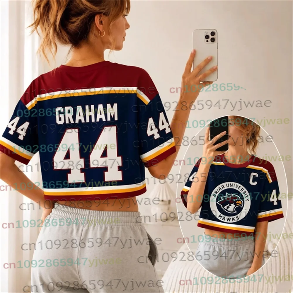 Off-Campus Briar University Hockey-Trikot Graham 44 22 DI LAURENTIS 66 Sport Casual T-Shirt Herren Damen Trikot Top Crop Tee Top – Detail 4