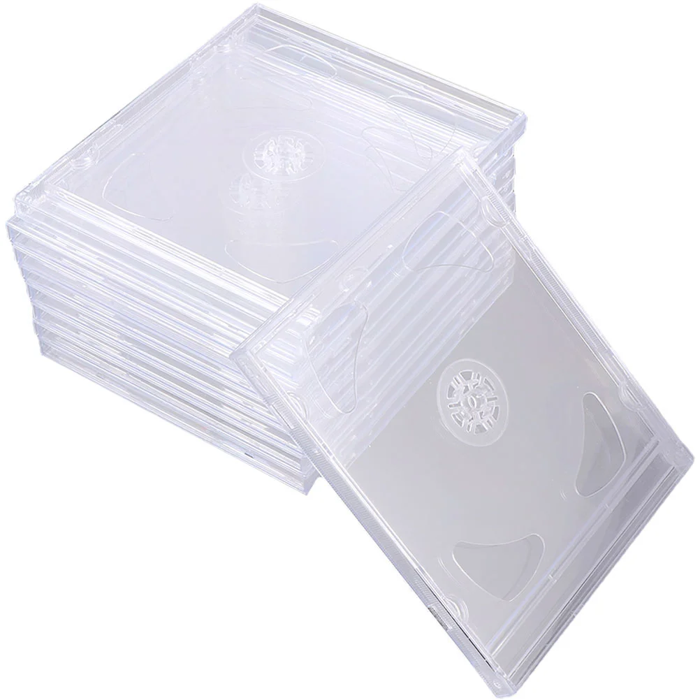 

9 Pcs Clear CD Jewel Cases Acrylic DVD Holders Double CD Boxes Transparent Storage Display Protective Lightweight