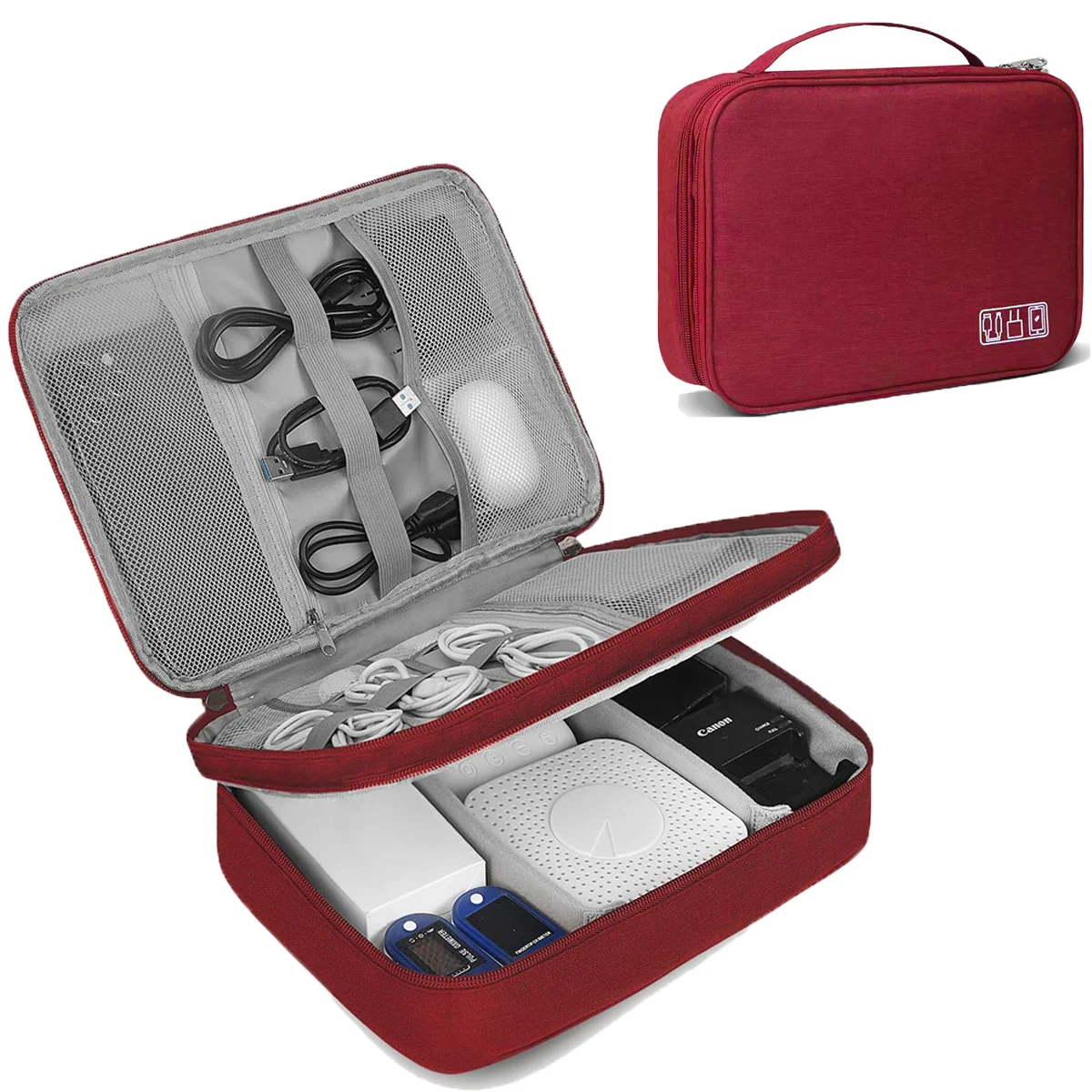 Portable Digital Storage Bag Data Cable Organizer Power Bank Electronic Devices Gadget Storage Pack Makeup Travel Organize Pouch