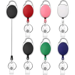 Multicolor Anti-Theft Keychains Unisex Anti Lost Retractable Elastic Rope Keyrings With Carabiner Reel Clip For ID Name Card Key