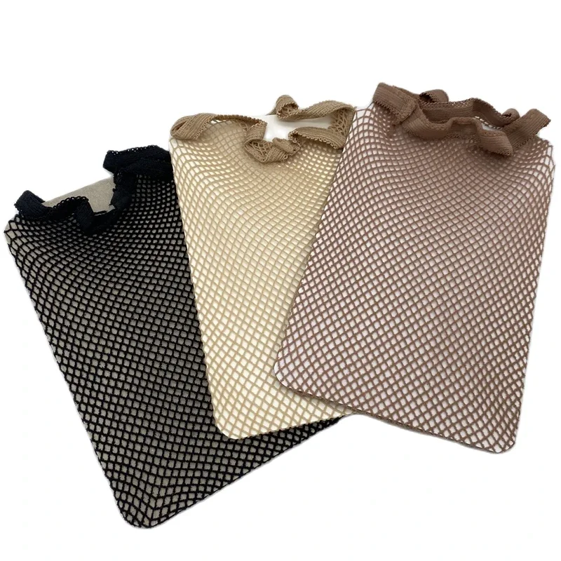 5 stücke NEUE Mode Schwarz Weben Kappe Einzigen Offenen Dehnbare Elastische Haar Net TOP GESCHLOSSEN Snood Perücke Kappe Haarnetz Haar mesh – Detail 1