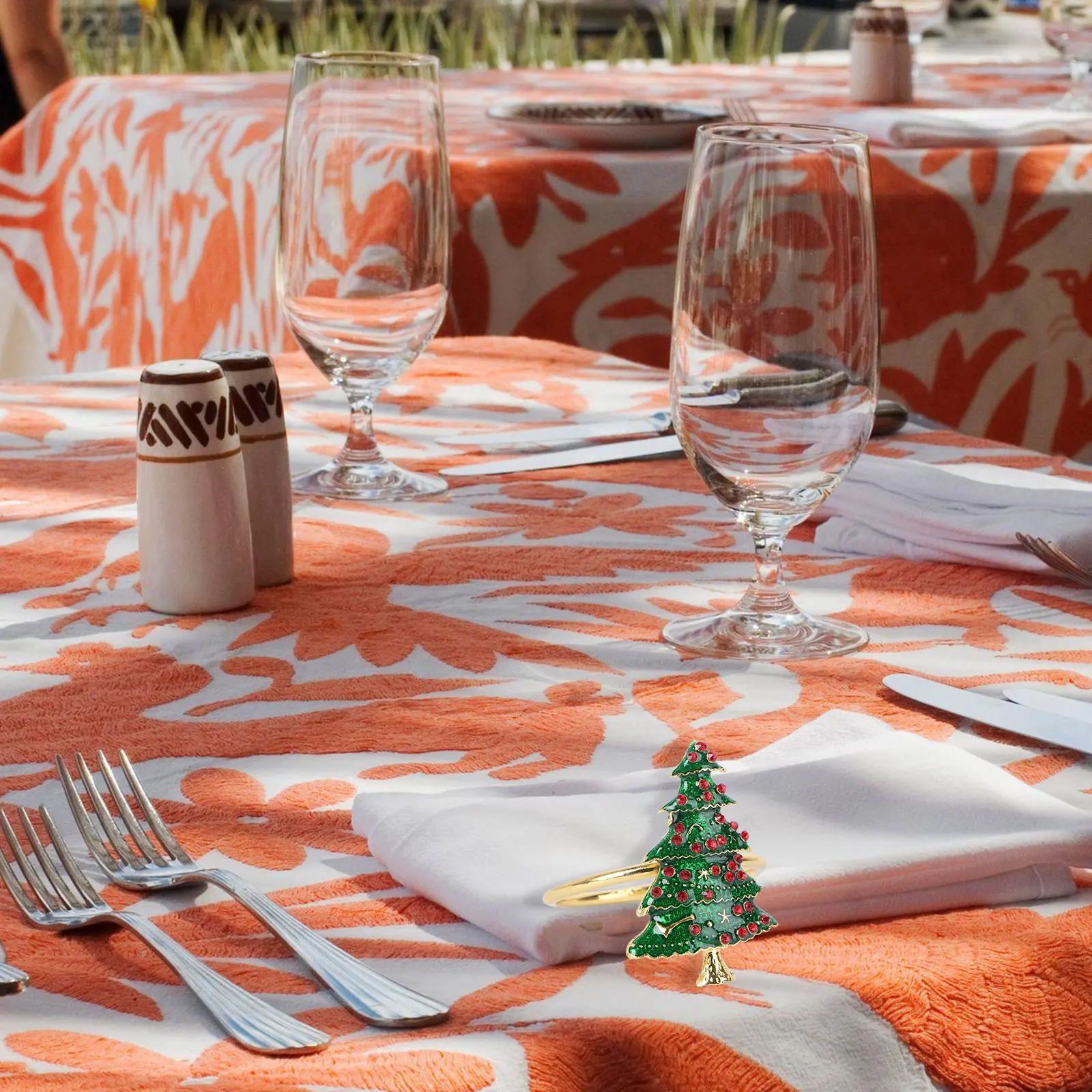 

2Pcs Premium Material Christmas Tree Napkin Holders Party Table Decoration