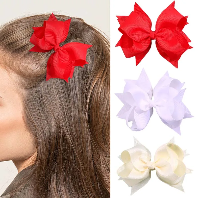 

Oaoleer 2Pcs Solid Ribbon Bow Hairpin for Women Girls Boutique Handmade Bowknote Hair Clips Barrettes Headwear Hair Accessories