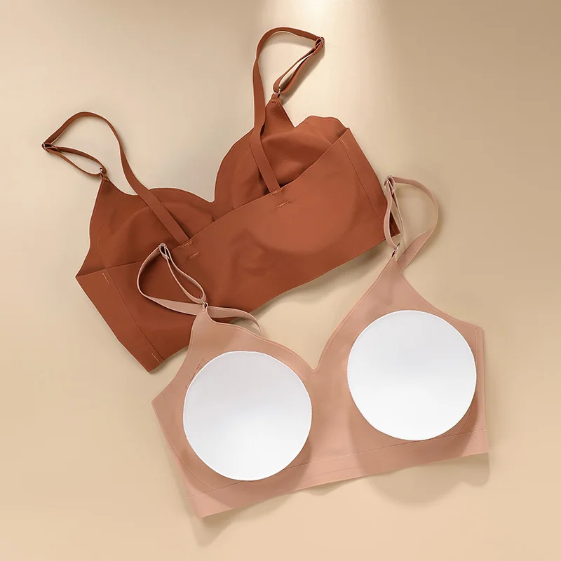 حمالة صدر صيفية موديل 2025 مقطوعة بالليزر بدون خياطة حمالة صدر أساسية قصيرة من Por Mayor مبطنة للنساء حمالة صدر من الحرير الجليدي بدون خياطة #6