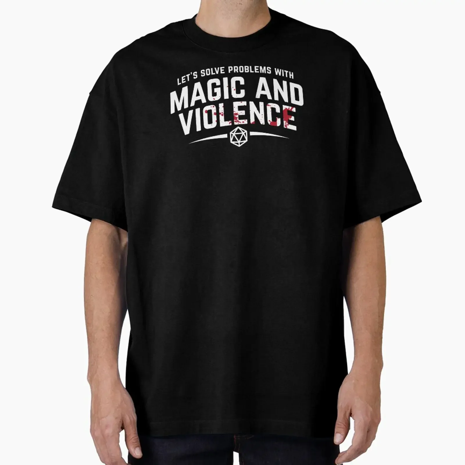 Let's Solve Problems With Magic and Violence Funny DnD Gaming designed sold by DnlDesigns vintage Washed homme fashion graphic