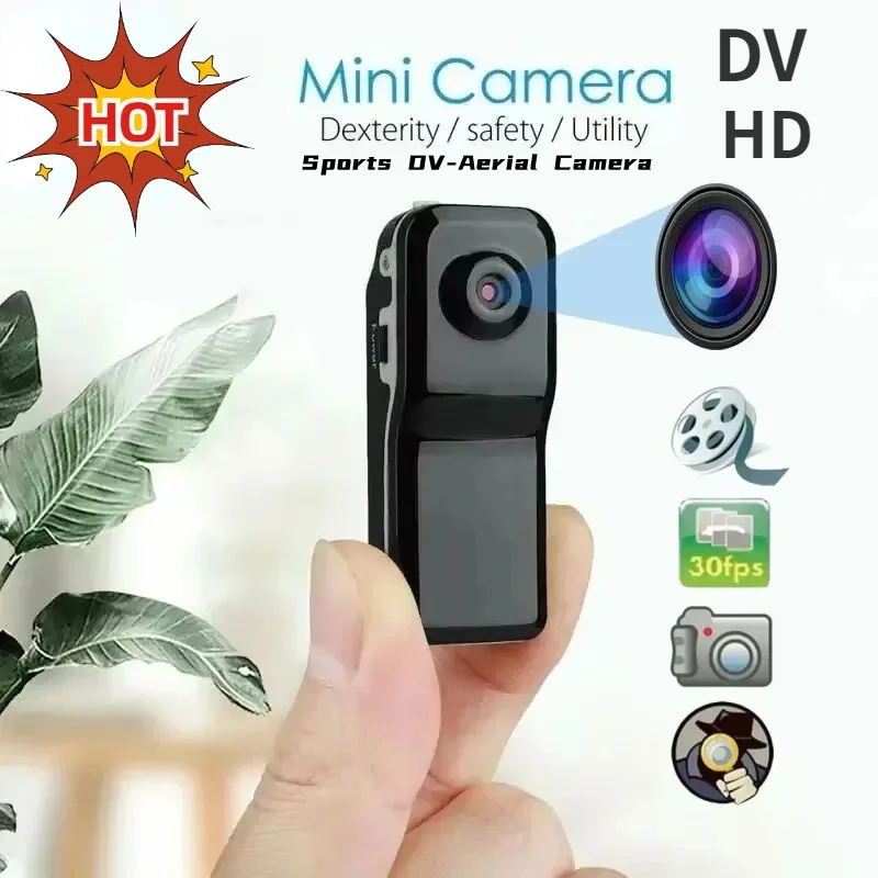 2024 Mini cámara HD DV cuerpo videocámara montaje portátil grabación de vídeo niñera cámara de seguridad pequeño coche deportivo DVR Webcam para el hogar y la Oficina