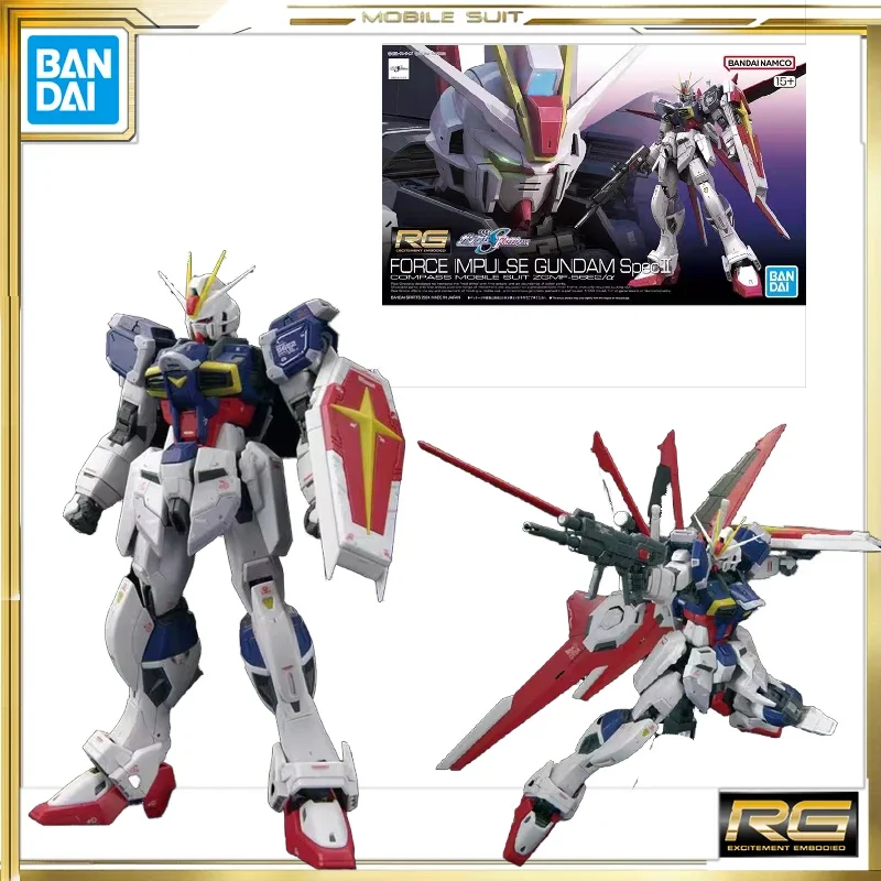 BANDAI Original RG FORCE IMPULSE GUNDAM SPEC2 Assembly Model Toys Collectible Model Ornaments Gifts For Children