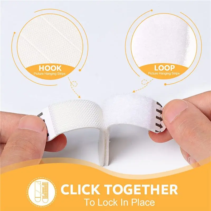 ABUI-Picture Hanging Strips Heavy Duty,72-Pairs(144 Strips)Sticky Picture Hangers For Walls,Hanging Pictures Without Nail