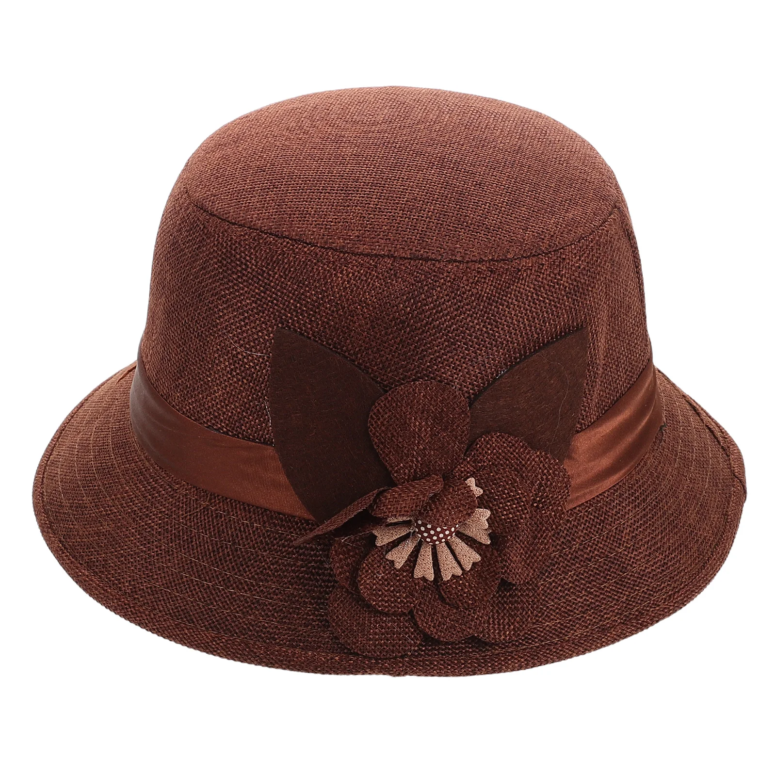 

Women Sun Hat Linen Beach Foldable Hiking Cap Large Flower Lightweight Comfortable Straw Sun Hats Outdoor Decorative Wide Brim