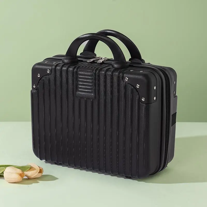 14 Inch Portable Handheld Makeup Suitcase, Mini Travel Storage Case, Hard Shell Cosmetic Handbag Gift Box for Women