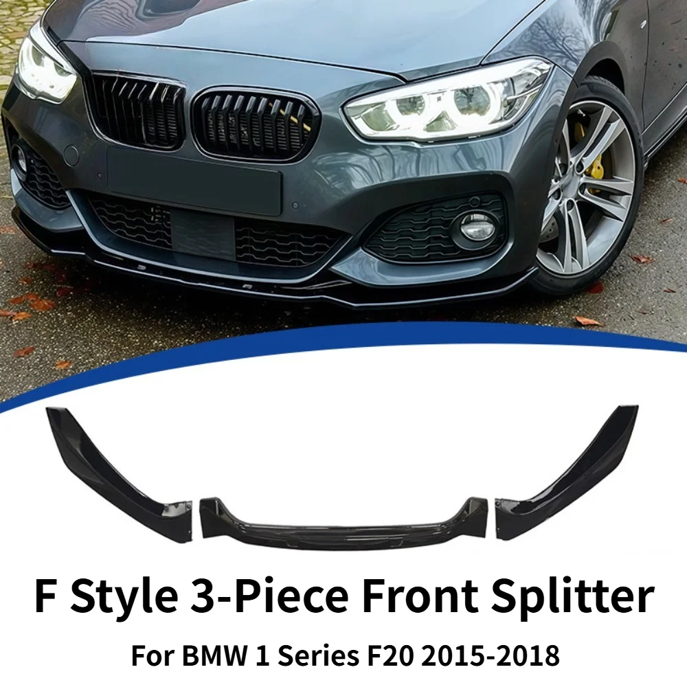 

F Style 3-Piece Front Splitter For BMW 1 Series F20 Hatchback 2015-2018 Front Bumper Lip Exterior Modification Accessories