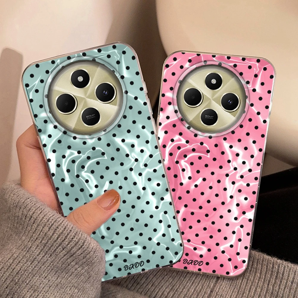 

﻿Phone Case for Xiaomi Redmi 14C 13C 15C Note 15 14 13 12 11 Pro 11S 10 10S 9 9S A3 A1 9A Couple Circular Dots Pattern Cover