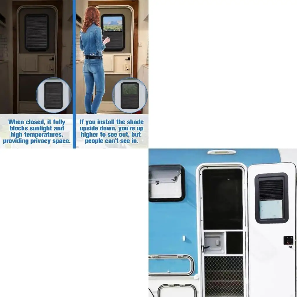 Campers Travel Trailer Door Window Blinds Double Layer Cellular Shade Privacy & Sun Blocking Door Shade Large