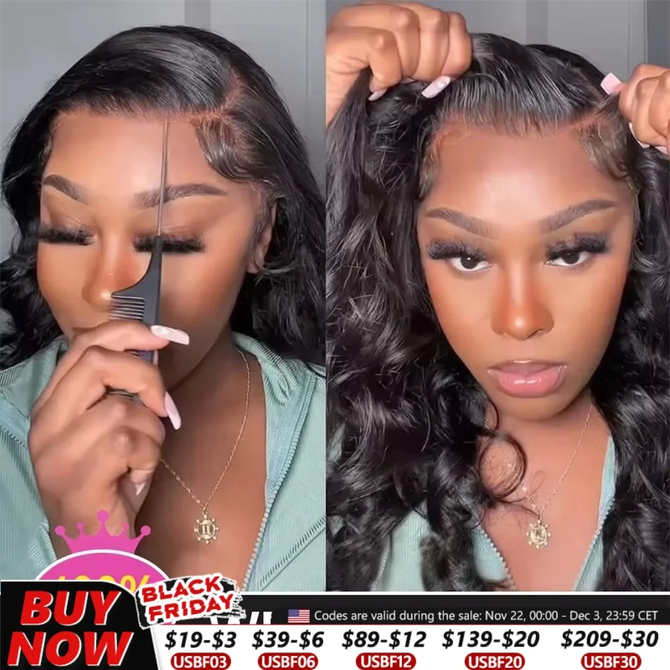 Vrvogue Wear And Go Glueless Wig Natural Black Body Wave Lace Front Wig 100% Human Hair 6x4 Lace Closure Wig For Woman On Sale