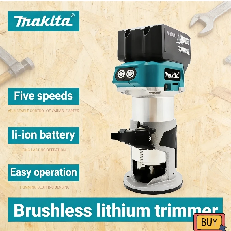 

Бесщеточный триммер Makita DRT50, аккумуляторный 18В, для обрезки, фрезерования, гравировки по дереву