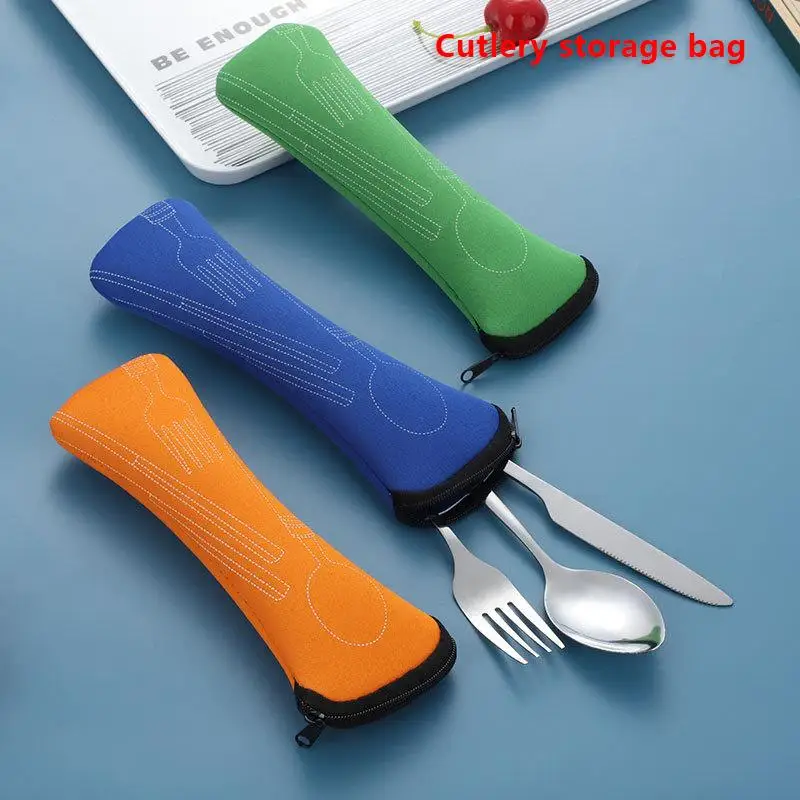 1PC Tableware Storage Cloth Bag Portable Fork Packaging Bag Outdoor Travel Picnic Camping Storage Bag Kitchen Gadgets-Homeclub