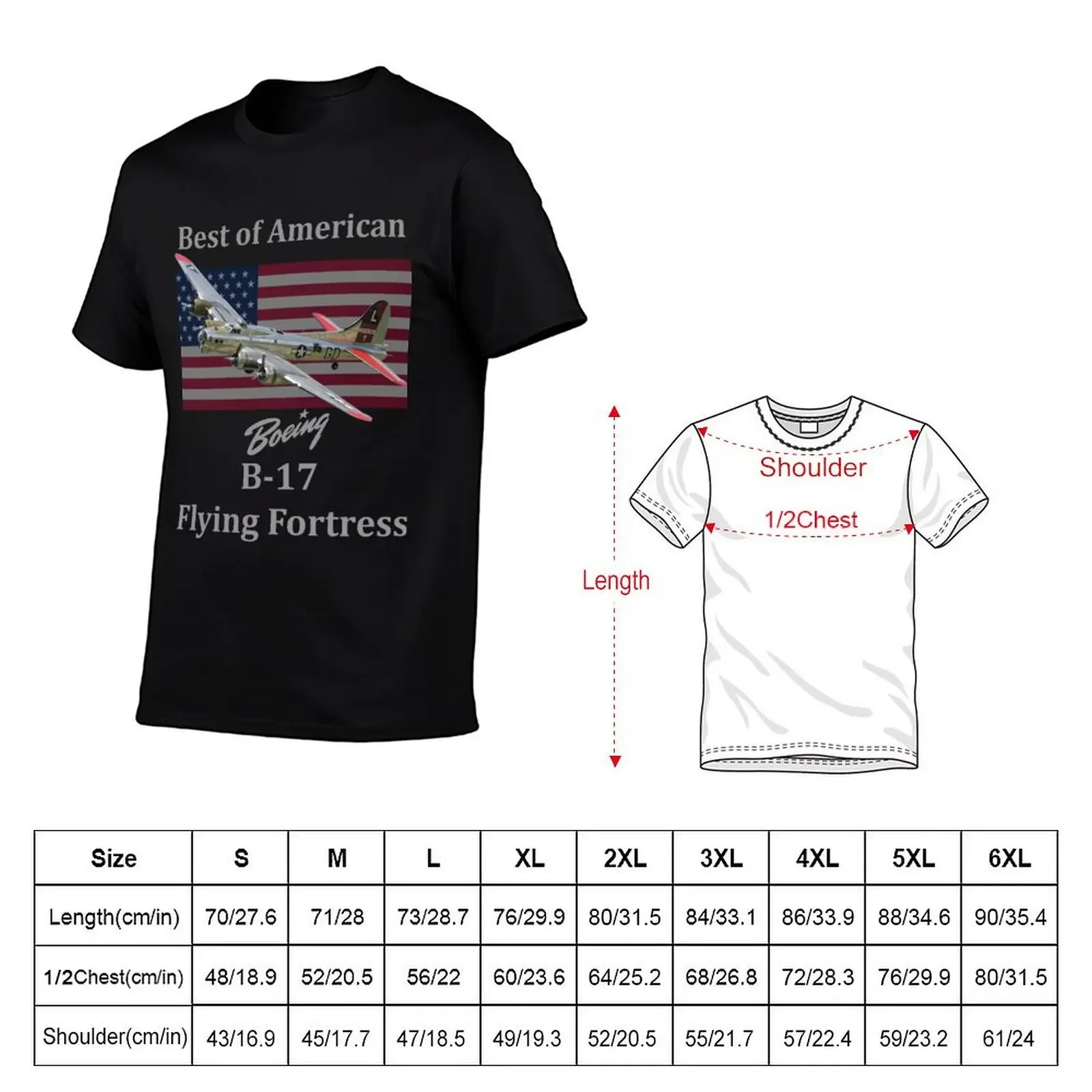 The best of American B-17 Flying Fortress T-Shirt plus sizes sweat shirts graphic tee vintage t shirts Men's t-shirt