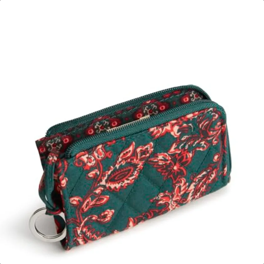 Capa de identificação de gabardine de algodão com zíper feminino