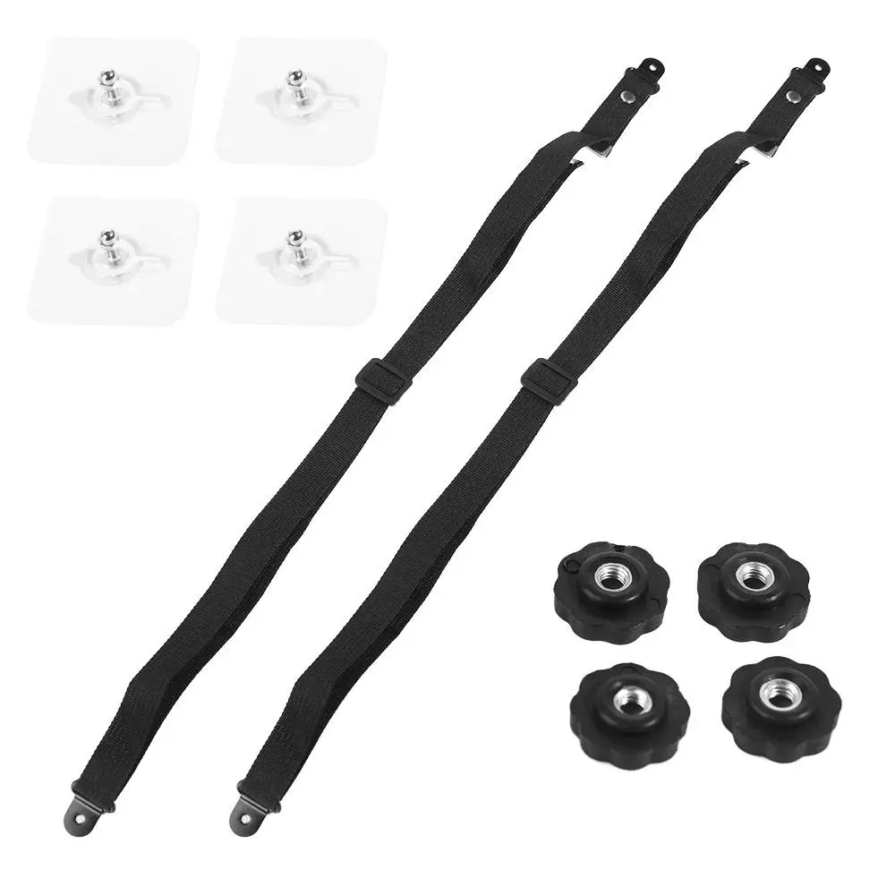 

2Pcs Anti-Tip TV Safety Strap Set Durable Adjustable Furniture Mounting Strap Kit No-Drill Adhesive Fix to Wall TV Harness
