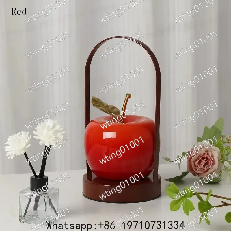 for Apple Shape Rechargeable LED Desk Lamp Touch Control Fruit Night Light Cute Decor Gift for Kids Bedroom Living Room
