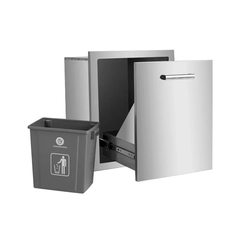 Modern Stainless Steel Bbq Drawer Combo New Outdoor Cabinet for Outdoor Use Garbage Bin