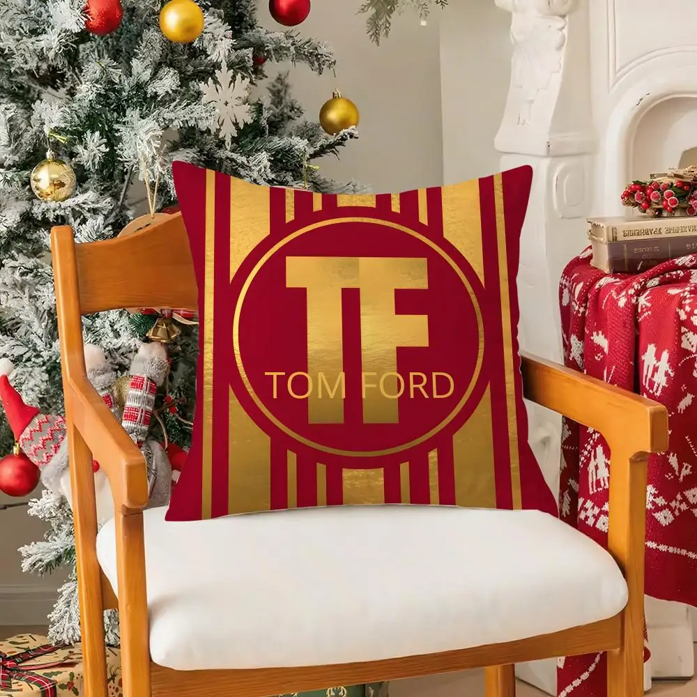 Tom F-Ford BRAND Pillow Case Silky Elegant Comfort Sofa Bed Invisible Zipper